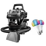 Aspirateur détachant pour tissus d'ameublement Bissell SpotClean HydroSteam Select 1000 W + Muvit iO Pack de 2 ampoules intelligentes A60 E27 9 W RGB + blanc