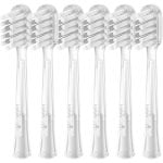 Set 6 Testine Ricambio Spazzolino Elettrico Laifen Wave Bianco Trasparente