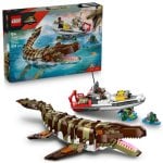 Set LEGO Jurassic World 76974 Mosasaurus Construible 858 Piezas Articulado+Barco+Minifiguras Set LEGO Jurassic World 76974 Mosasaurus Construible 858 Piezas Articulado+Barco+Minifiguras