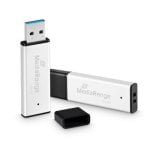 MediaRange MR1903 Clé USB 256 Go USB A 3.2 Gen 1 220 MB/s Tapa Noir Argent