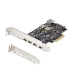 Tarjeta PCIe USB 3.2 Gen 2 StarTech PEXUSB315C4A 4x USB-C 1x USB-A Interno 10Gbps SATA Low-Profile Tarjeta PCIe USB 3.2 Gen 2 StarTech PEXUSB315C4A 4x USB-C 1x USB-A Interno 10Gbps SATA Low-Profile