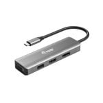 Adaptateur USB-C 4 en 1 vers HDMI/VGA/DisplayPort/USB 2.0 Noir Argent Adaptateur USB-C 4 en 1 vers HDMI/VGA/DisplayPort/USB 2.0 Noir Argent
