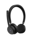 Auricolari Lenovo Wireless VoIP con Bluetooth 5.3, Cancellazione Rumore, Microfono Boom, 60h Autonomia, Nero