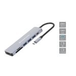 Hub USB Conceptronic DONN19G Gris USB-C 3 puertos USB-A 1 HDMI 4K Lector SD 100W PD Hub USB Conceptronic DONN19G Gris USB-C 3 puertos USB-A 1 HDMI 4K Lector SD 100W PD
