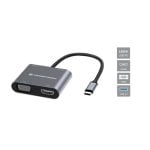 Dock USB Conceptronic DONN16G 1x USB-A 1x USB-C HDMI 4K VGA PD 100W Gris Aluminio Dock USB Conceptronic DONN16G 1x USB-A 1x USB-C HDMI 4K VGA PD 100W Gris Aluminio