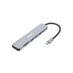 Adaptador USB-C Equip 7 en 1 HDMI 4K 100W USB PD Aluminio Plata