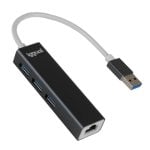 Adaptador USB iggual IGG319260 Aluminio 3x USB 3.2 Gen 1 Type-A Gigabit Ethernet Negro Adaptador USB iggual IGG319260 Aluminio 3x USB 3.2 Gen 1 Type-A Gigabit Ethernet Negro