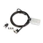Candado portátil Kensington Universal 3 en 1, cable 1,8m, llave, carbono/plata