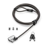 Candado portátil Kensington ClickSafe 2.0 Universal, Llave, 1,8m, 3 anclajes, Acero al carbón, Negro