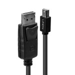 Cable Lindy 41646 Mini DisplayPort a DisplayPort 2m chapado en oro 2560x1600p Negro