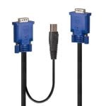 Cable VGA Lindy 32187 3m Negro Azul Macho a Macho USB PVC