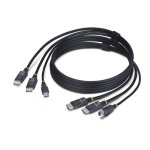 Cable KVM DisplayPort Dual Pantalla StarTech 1.8m 4K 60Hz USB 5Gbps DP 1.2 Negro