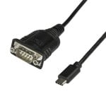 Adaptador USB C a Serie DB9 RS232 StarTech Retención Puerto COM 0,4m Negro Adaptador USB C a Serie DB9 RS232 StarTech Retención Puerto COM 0,4m Negro
