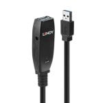 Cable USB Lindy 43322 15m USB 3.2 Gen 1, USB A macho a USB A hembra, Negro