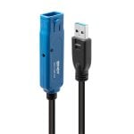 Cable USB A Macho a USB A Hembra Lindy 43229 15m USB 3.2 Gen1 5 Gbit/s Oro Negro