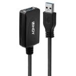 Cable USB Lindy 43155 5m USB 3.2 Gen 1 Macho-Hembra Blindado Chapado en Oro Negro