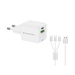 Chargeur universel pour appareils mobiles Conceptronic ALTHEA16W, blanc, courant alternatif, charge rapide, intérieur Chargeur universel pour appareils mobiles Conceptronic ALTHEA16W, blanc, courant alternatif, charge rapide, intérieur