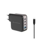 Carregador móvel Conceptronic ALTHEA18B 100W USB-C 3 portas Preto GaN