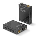 Transmisor y Receptor Lindy 39383 HDMI 4K 70m Cat6 USB HDR Metal Negro