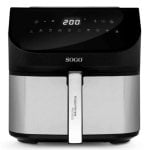 Freidora de aire Sogo PRO1600 8L 1600W, panel LED táctil, 10 programas, negro/plata Freidora de aire Sogo PRO1600 8L 1600W, panel LED táctil, 10 programas, negro/plata