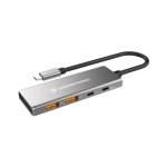 Hub USB Conceptronic HUBBIES15G 4 Puertos USB 3.2 Gen 2 Aluminio 100W Gris