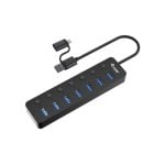 HUB USB Equip 128965 7 Ports USB 3.2 Type-A Noir ABS 5000 Mbit/s HUB USB Equip 128965 7 Ports USB 3.2 Type-A Noir ABS 5000 Mbit/s