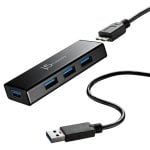 Mini Hub USB 3.0 j5create JUH340 4 ports Aluminium 5000 Mbit/s Noir Mini Hub USB 3.0 j5create JUH340 4 ports Aluminium 5000 Mbit/s Noir