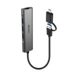 Hub USB 3.2 Gen 1 Type-A + Type-C Gigabit Ethernet 4K Ultra HD Grigio