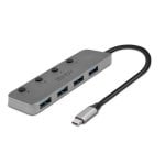Hub USB Lindy 43383 USB 3.2 Gen 1 Type-C et Type-A 4 Ports 5000 Mbit/s Gris Hub USB Lindy 43383 USB 3.2 Gen 1 Type-C et Type-A 4 Ports 5000 Mbit/s Gris