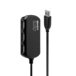Hub de interfaz Lindy 42781 USB 2.0 4 puertos cable 8 m Plug and Play