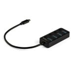 Concentrador USB-C StarTech.com HB31C4AB Versátil 4 Puertos USB 3.2 Gen 1, Interruptores Independientes, Alimentación por Bus, 5Gbps, Negro Concentrador USB-C StarTech.com HB31C4AB Versátil 4 Puertos USB 3.2 Gen 1, Interruptores Independientes, Alimentación por Bus, 5Gbps, Negro