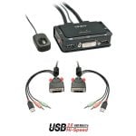Switch KVM Lindy 42341 2 Puestos USB DVI-D 4x USB 2.0 Audio Negro 1920x1200
