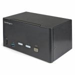 Conmutatore KVM DisplayPort 4K 60Hz USB 3.0 Hub Audio 5.1 Nero Acciaio Conmutatore KVM DisplayPort 4K 60Hz USB 3.0 Hub Audio 5.1 Nero Acciaio