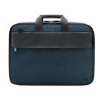 Pasta executiva Mobilis 3 14" em nylon preto/azul, com alça e alça de ombro, não expansível Pasta executiva Mobilis 3 14" em nylon preto/azul, com alça e alça de ombro, não expansível