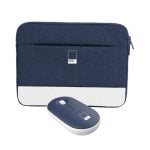 Funda Pantone KIT 15.6" Navy con ratón inalámbrico, poliéster, bolsillo frontal