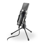Microphone NGS MS120 USB cardioïde streaming podcast noir