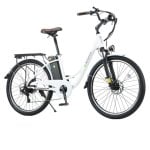 isinwheel U2 250W Weißes 36V 13Ah LCD-Elektrofahrrad mit Federung, 26"-Rädern, 7 Gängen