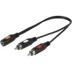 Cavo Audio Vivanco 46/05 01 3,5mm Femmina a 2x RCA Maschio 0,2m Nero Cavo Audio Vivanco 46/05 01 3,5mm Femmina a 2x RCA Maschio 0,2m Nero