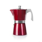 Cafetière italienne Ibili Evva 2 Tasses aluminium rouge fond induction poignée amovible