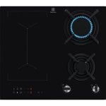 Placa de cocción Electrolux KDI641723K 60cm Combi Gas-Inducción 4 zonas integrada negro