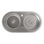 Évier 2 cuves rondes Cata R-2 AG acier inoxidable AISI 304 installation 90cm