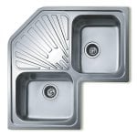 Fregadero Teka Angular 2C Acero Inoxidable 2 Senos Esquina 830x830mm Encastre Fregadero Teka Angular 2C Acero Inoxidable 2 Senos Esquina 830x830mm Encastre