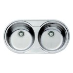 Évier Teka DR 80 2C Acier Inoxydable 2 Bassins Encastrable Ovalisé 80 cm