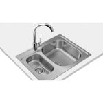 Teka Universe 60 T-XP 1½B Évier Acier Inoxydable avec 2 bassins et Garantie à Vie