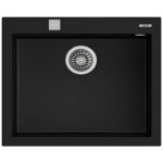 Fregadero Teka Forsquare 50.40 TG Tegranite+ Negro 1 Cubeta 500x500mm Desagüe Automático