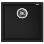 Lavello Teka Square 40.40 TG Tegranite+ Nero 1 Vasca Sotto Piano di Lavoro 400x400mm