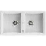 Fregadero Teka Tegranite+ Stone 90 B-TG 2C Blanco 2 Cubetas Superficie Resistente