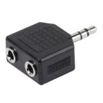 Adaptador de audio Vivanco Y 3.5 mm macho a 2x 3.5 mm hembra Negro