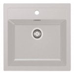Lavabo Mepamsa CUBO 56.53 Sintek Blanco 1 seno Sobre Encimera 560x530mm