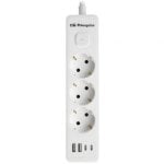 Filtro de linha Orbegozo EN 3100 3 tomadas 2 USB 2 USB-C Cabo 1,4 m Branco